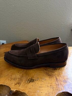 Meermin Penny Strap Loafer C2077 Brown Suede Handmade Men’s size 7